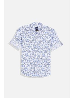 Allen Solly - Boys Blue Slim Fit Print Casual Shirt
