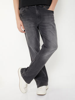 max - Men Grey Solid/Plain Cotton Blend Jeans