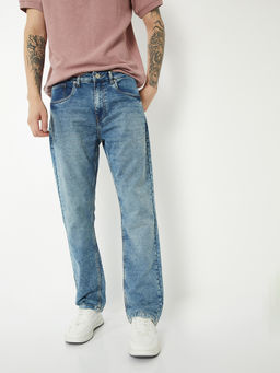 max - Men Blue Solid/Plain Cotton Blend Jeans