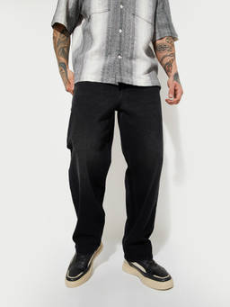 max - Men Black Solid/Plain Pure Cotton Jeans