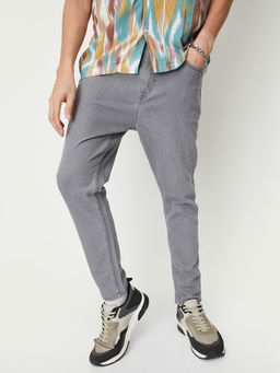 max - Men Grey Solid/Plain Cotton Blend Jeans