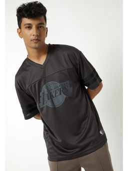 max - Men Grey Printed Polyester T-Shirt