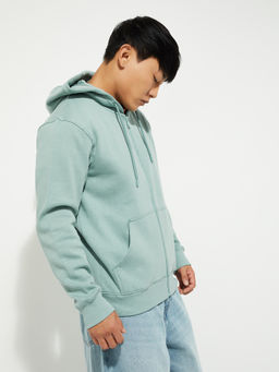 max - Men Blue Solid/Plain Pure Cotton Jacket