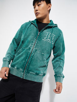 max - Men Green Textured Pure Cotton Jacket