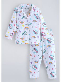 Hopscotch - White All Over Print Shirt And Pyjama