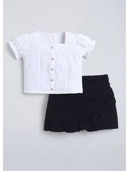 Hopscotch - White Solid Top And Skorts
