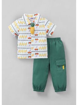 Hopscotch - Carrot Printed Shirt And Joggers