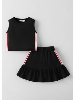 Hopscotch - Black Textured Top And Skirt