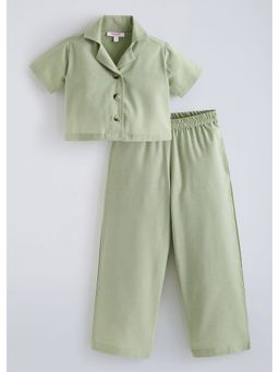 Hopscotch - Green Notched Lapel Collar Co-Ord Set