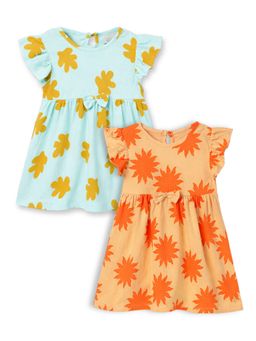 The Boo Boo Club - Multi-Color Pure Cotton Printed Baby Girl Dresses (Pack Of 2)