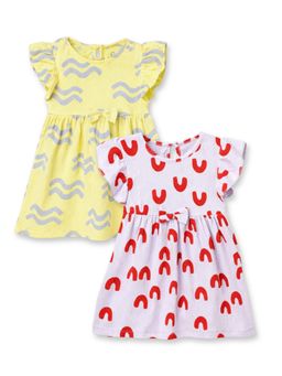 The Boo Boo Club - Multi-Color Pure Cotton Printed Baby Girl Dresses (Pack Of 2)