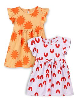 The Boo Boo Club - Multi-Color Pure Cotton Printed Baby Girl Dresses (Pack Of 2)