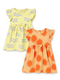 The Boo Boo Club - Multi-Color Pure Cotton Printed Baby Girl Dresses (Pack Of 2)