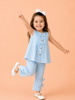 Kidbea - Blue Printed Blossom Belle Co-Ord Set