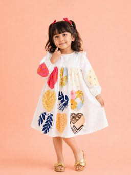 Kidbea - White Sweetheart Patch Dress