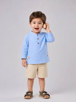 Kidbea - Urban Luxe Blue Shirt And Shorts