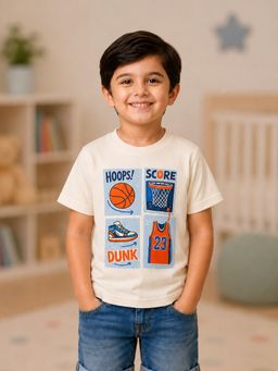 Kidbea - Premium Basketball Bamboo Graphic T-Shirt For Kids