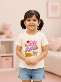 Kidbea - Premium Girls Rule Bamboo Graphic T-Shirt For Girls