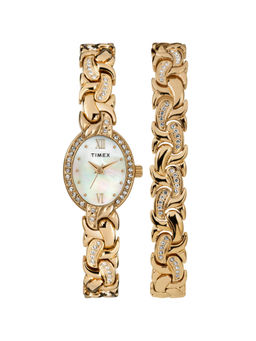 Timex - Women Trend 19 mm Mother of Pearl Silver Dial Analog Watch (TW2T49900) (S)