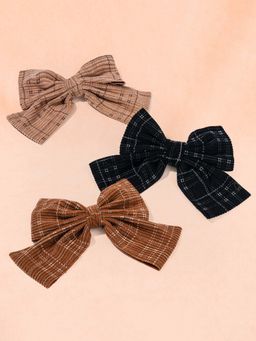 Hair Drama Co. - Women Multi-Color Bow Hair Clip (Set of 3)
