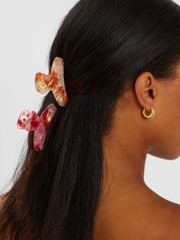 Accessorize London - Women Pink Claw Clip (Set of 2)