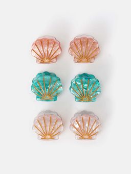 Accessorize London - Women Multi-Color Claw Clip (Pack of 6)