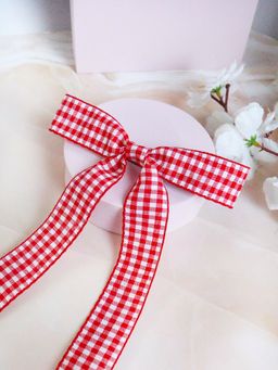 Soho Boho Studio - Gingham Red Hair Bow Clip