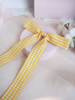 Soho Boho Studio - Gingham Yellow Hair Bow Clip