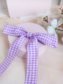 Soho Boho Studio - Gingham Lilac Hair Bow Clip