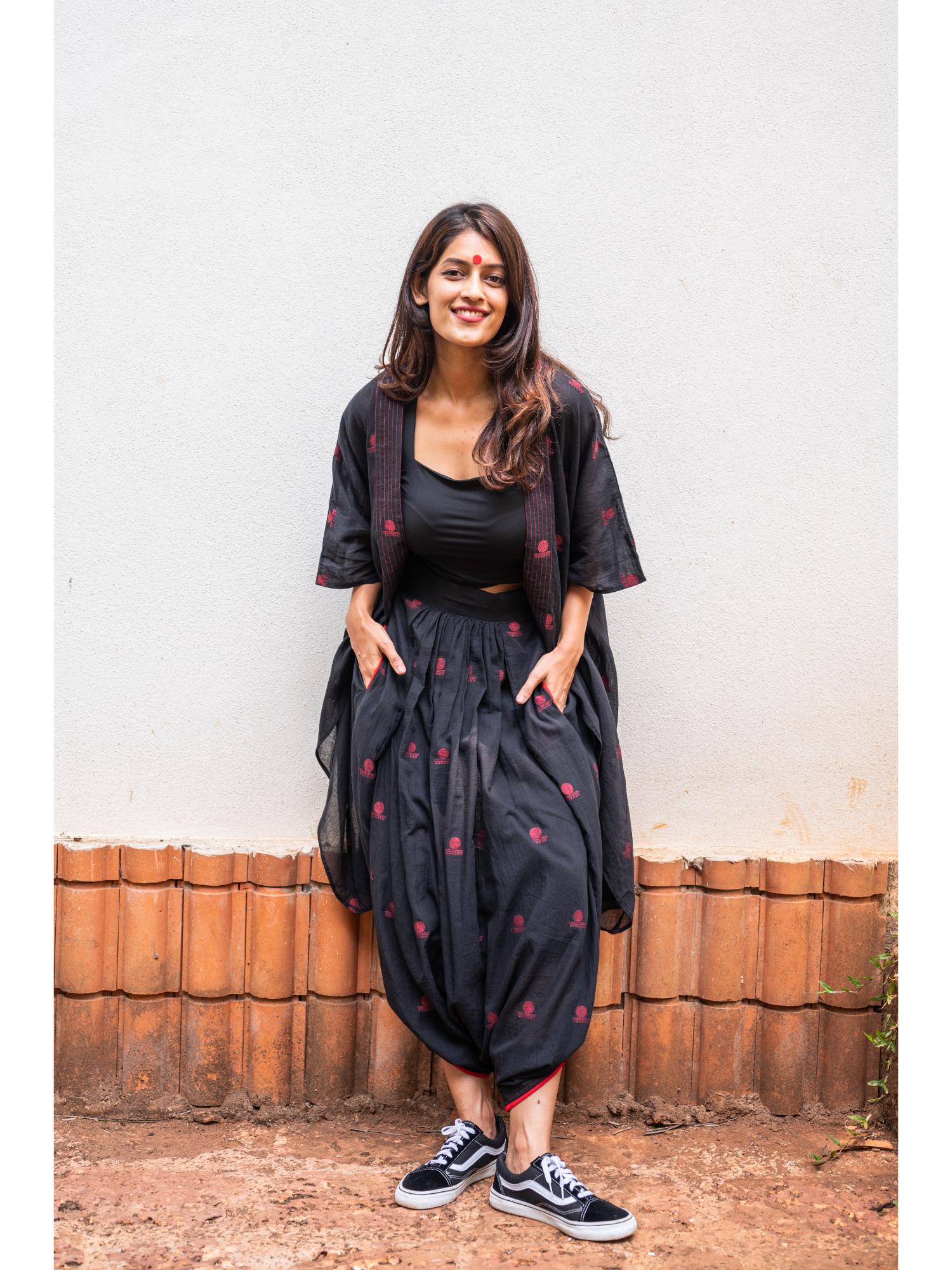 prathaa Anstey Black Jamdani Dhoti-picture-30