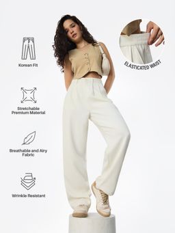 The Souled Store - Originals: Ivory Women Korean Pants 3.0