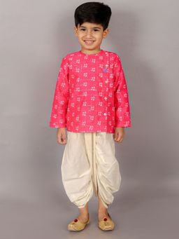 Lil Drama - Folklore Boys Pink Kurta with Dhoti (Set of 2)
