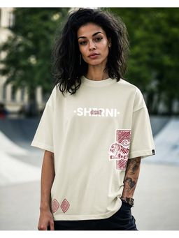 Bewakoof - Women's Off White Teztarrar Graphic Printed Oversized T-shirt