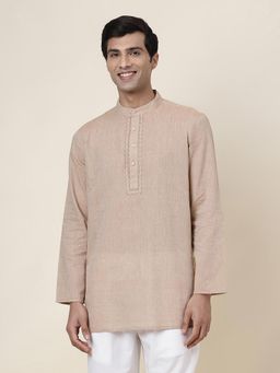 Fabindia - Beige Solid Short Kurta