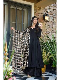 SAJAVAT ETHENIC WEAR - Heavy Real Mirror Work Designer Net Party Wear Festive Dupatta
