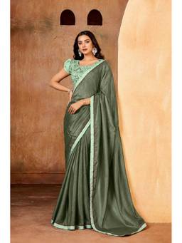Sedora Couture - Sanvi-3 Green Solid Casual Saree