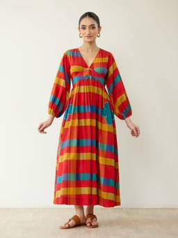 Rustorange - Multi-Color Kiva Pure Slub Cotton Dress
