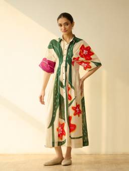 Rustorange - Cream June Slub Cotton Dress