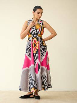 Rustorange - Multi-Color Bohemian Breeze Slub Cotton Dress
