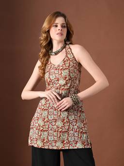 Laado - Multi-Color Women Halter Neck Backless Kurti