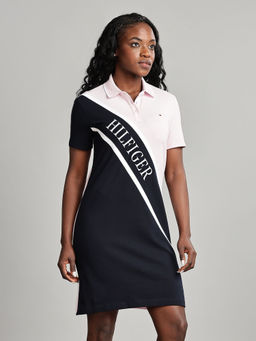 Tommy Hilfiger - Women's Pink Colour Blocked Dress