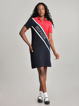 Tommy Hilfiger - Women's Red Colour Blocked Dress