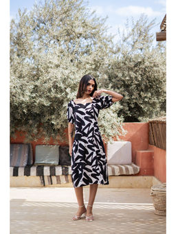 SANSKRUTIHOMES - Black Printed Dress