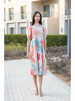SAY - Off White Floral Printed Dress