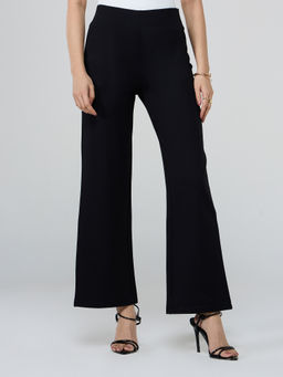Twenty Dresses by Nykaa Fashion - Black High Waist Clean Front Wide Trousers