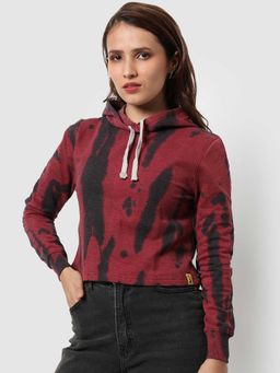 Campus Sutra - Womens Tie-dye Sweatshirt With Hoodie