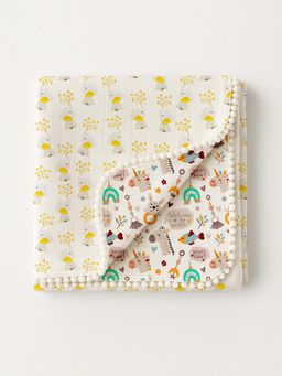 Polka Tots - Pure Muslin Elephant-Baby Dual Printed Blanket (0-5 Years)