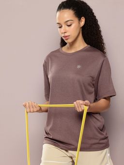 DILLINGER - Womens Polyester Plain Oversized Fit Brown T-Shirt