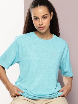 DILLINGER - Womens Polyester Plain Oversized Fit Turquoise T-Shirt