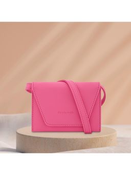 Fastrack - Pink Women's Compact Sling Bag with Semi Pu Belt